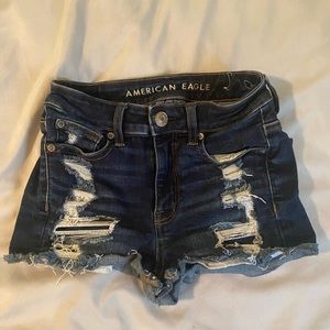 denim ripped american eagle shorts size 00
